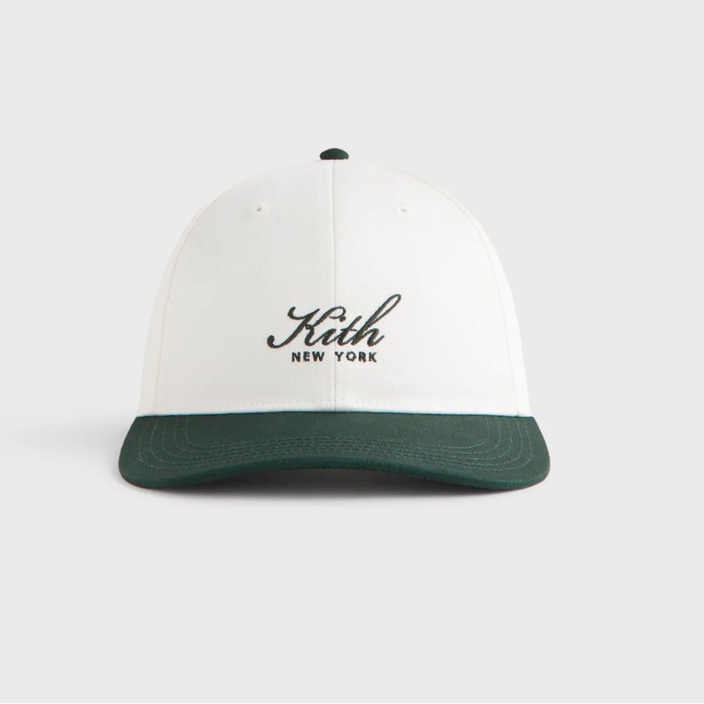 Kith New York White Cap with Green Brim